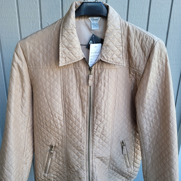 Washable Silk Diamond-Quilted Collared Lightweight Jacket ~flaw~ Beige NE… - Picture 6 of 14